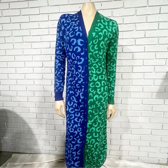 FARM Rio Dresses & Skirts - Farm Rio Women’s Blue and Green Cardigan Dress